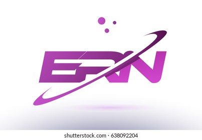 ern e r n  alphabet letter logo combination purple pink creative text dots company vector icon design template