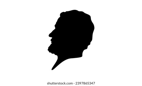 Ernest Hemingway, black isolated silhouette