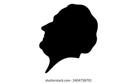 Ernst Moritz Arndt, black isolated silhouette