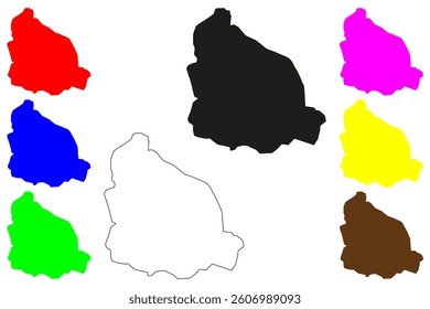 Erode city (Republic of India, State of Tamil Nadu) map vector illustration, scribble sketch Erode map