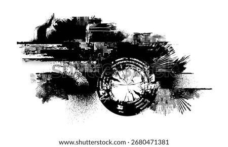 Eroded grunge stamp and ink textures – rough, distressed letterpress backgrounds for multi-purpose vector designs