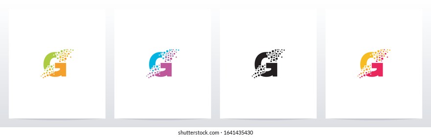 Eroded Particle On Letter Logo Design G