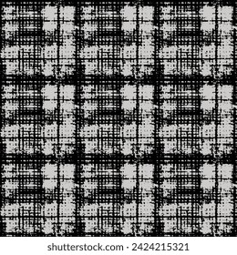 Eroded plaid pattern with aged effect. Grunge plaid pattern design, distressed overlay texture design.