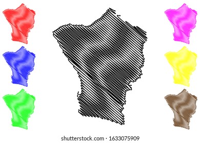 Erongo Region (Regions of Namibia, Republic of Namibia) map vector illustration, scribble sketch Erongo map