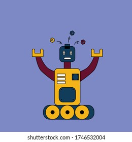 Ilustración de diseño plano del robot Eror