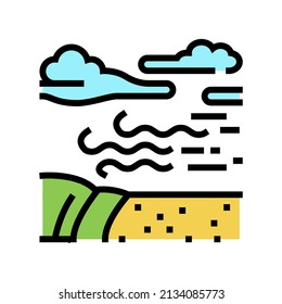 erosion climate color icon vector. erosion climate sign. isolated symbol illustration