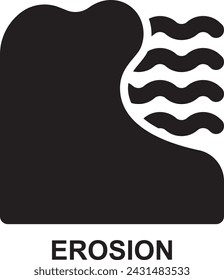 Erosion, Bodenerosion, Wasser, Zerstörung, Ökologie, Geologie Expanded Solid Glyph Icon für Web Mobile App Präsentationsdruck