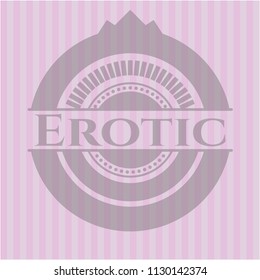 Erotic badge with pink background