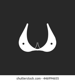 Erotic breast in bikini sign simple icon on background