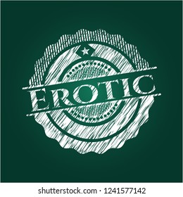 Erotic chalkboard emblem