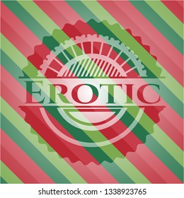 Erotic christmas emblem.