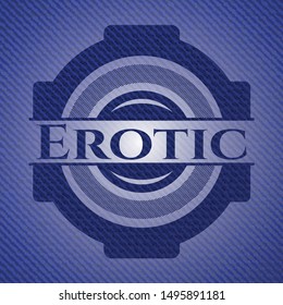 Erotic with jean texture. Vector Illustration. Detailed.