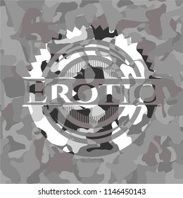 Erotic on grey camouflaged pattern