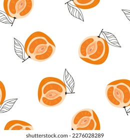 Erotic orange illustration seamless pattern