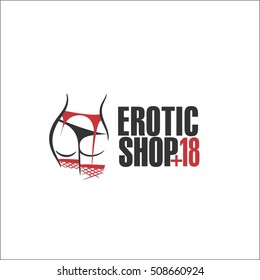 Erotic shop logo design template 