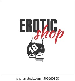 Erotic shop logo design template 