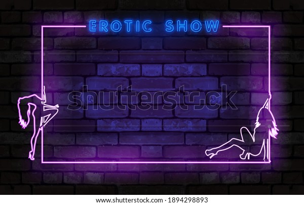 Erotic Show Neon Frame Logo Decoration Stock Vector Royalty Free 1894298893 Shutterstock 