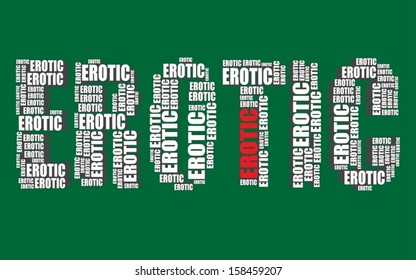erotic typography 3d text word art vector illustration erotic word cloud