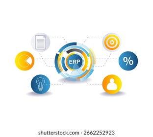 Ilustración de concepto de sistema de gestión ERP