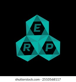 Logotipo da carta criativa minimalista ERP. ERP vetor exclusivo iniciais alfabeto letra logotipo design
