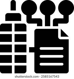 ERP Data, Enterprise Data Glyph Solid Icon