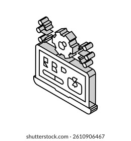 erp digital business isometric icon vector. erp digital business sign. isolated symbol illustration