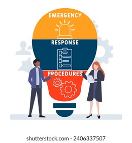 erp - emergency response procedures acronym. business concept background. vector illustration concept with keywords and icons. lettering illustration 