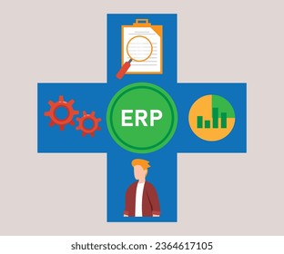 ERP Enterprise resource planning 2d vector illustration concept for banner, website, landing page, flyer, etc