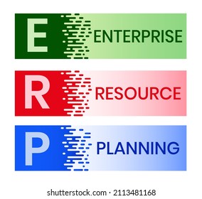 ERP - Enterprise Resource Planning acronym, business concept background