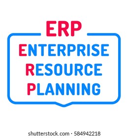 ERP or enterprise resource planning. Flat vector illustration on white background.