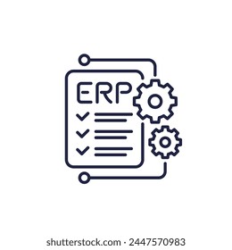 ERP, enterprise resource planning line icon