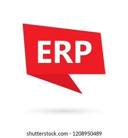 ERP (Enterprise Resource Planning) on a speach bubble- vector illustrtion