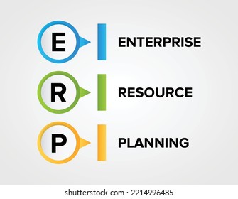 ERP - Enterprise Resource Planning vector structure icons construction concept infographics