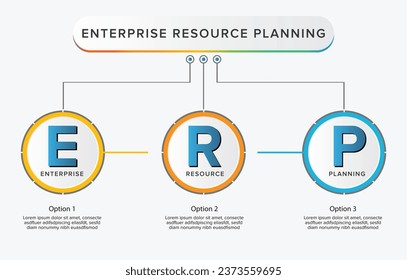ERP - Enterprise resource planning vector infographic structure, module, workflow icon construction concept on chalkboard background, abstract illustration, vector infographic