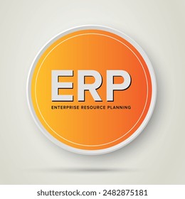 ERP - Enterprise Resource Planning vector structure module  concept infographics in circle Orange gradient