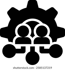 ERP HR, Human Resource Management Glyph Solid Icon