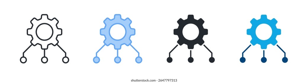 Erp Icon Set Multiple Style. Designed In Outline, Blue, Glyph, Dual Tone