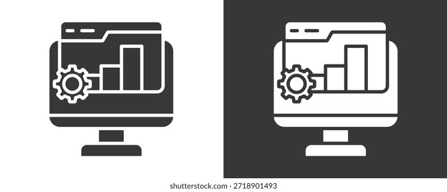Conjunto De Iconos De Erp Colección De Vector Aislado En Blanco Y Negro