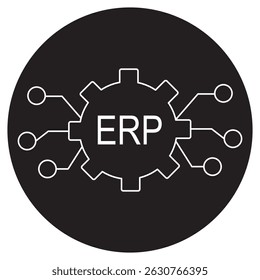 ERP Integration icon, Seamless ERP Integration Unifying Systems for Smarter Business Operations, Streamlining Success How ERP Integration Boosts Efficiency and Growth, vector