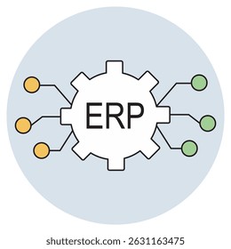 ERP Integration icon, Seamless ERP Integration Unifying Systems for Smarter Business Operations, Streamlining Success How ERP Integration Boosts Efficiency and Growth, vector