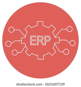 ERP Integration icon, Seamless ERP Integration Unifying Systems for Smarter Business Operations, Streamlining Success How ERP Integration Boosts Efficiency and Growth, vector