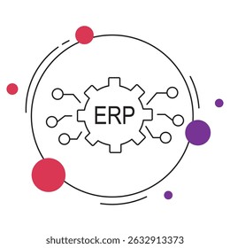 ERP Integration icon, Seamless ERP Integration Unifying Systems for Smarter Business Operations, Streamlining Success How ERP Integration Boosts Efficiency and Growth, vector