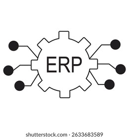ERP Integration icon, Seamless ERP Integration Unifying Systems for Smarter Business Operations, Streamlining Success How ERP Integration Boosts Efficiency and Growth, vector