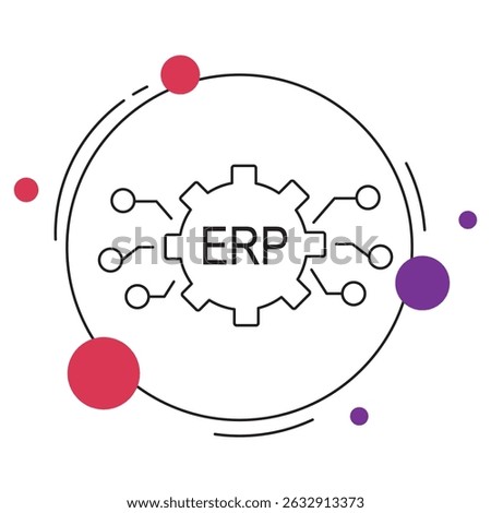 ERP Integration icon, Seamless ERP Integration Unifying Systems for Smarter Business Operations, Streamlining Success How ERP Integration Boosts Efficiency and Growth, vector