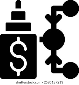 ERP Integration, System Workflow Glyph Solid Icon