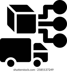 ERP Logistics, Digital Supply Chain Glyph Solid Icon