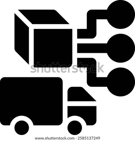 ERP Logistics, Digital Supply Chain Glyph Solid Icon