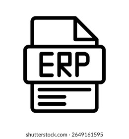Ícone de Outline ERP. Ícone Enterprise Resource Planning System ERP para integração de negócios, automação e gerenciamento de operações.