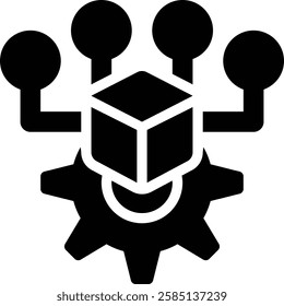 ERP Production, Manufacturing System Glyph Solid Icon