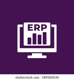 erp software vector white icon